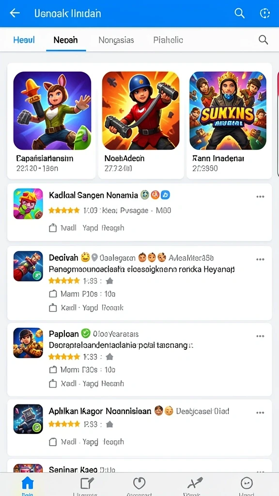 Berbagai pilihan permainan yang seru dan menantang.