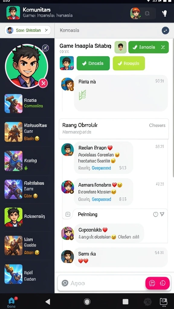 Fitur interaksi sosial yang memungkinkan anda berbagi strategi.