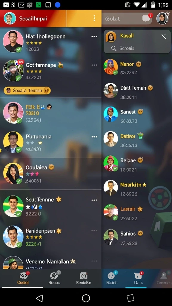 Fitur sosial untuk bersaing dengan teman-teman.