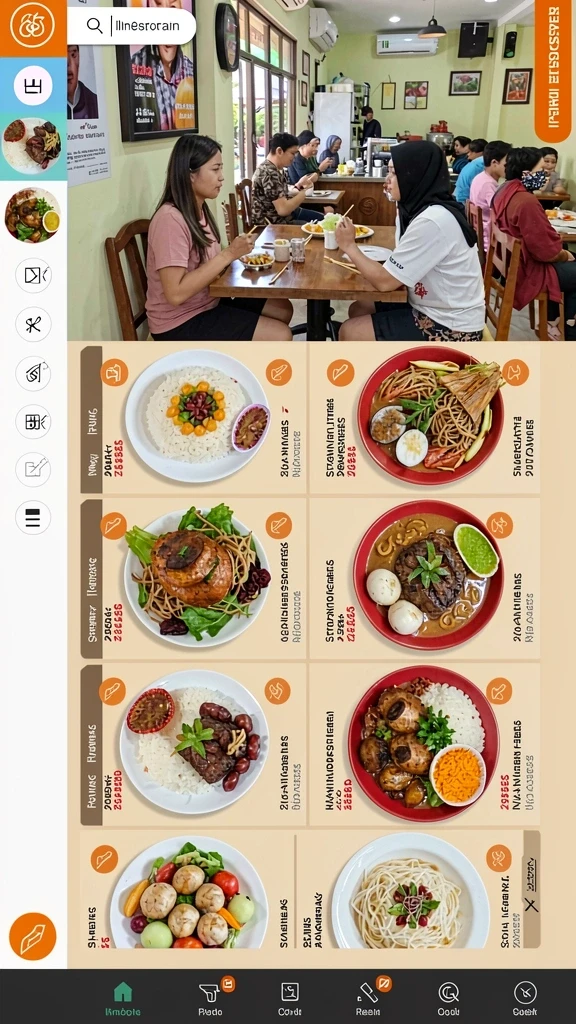 Menu permainan yang lengkap dan mudah diakses.
