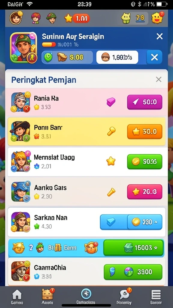 Screenshot menunjukkan antarmuka permainan yang menarik.